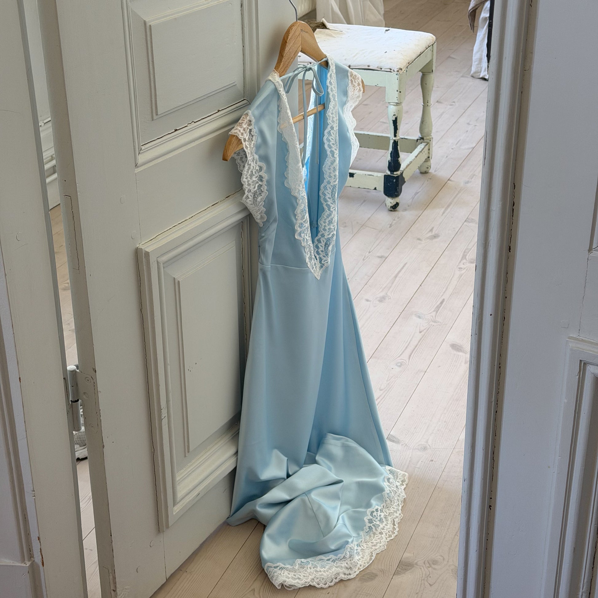 Satin Lace Midi Nightdress