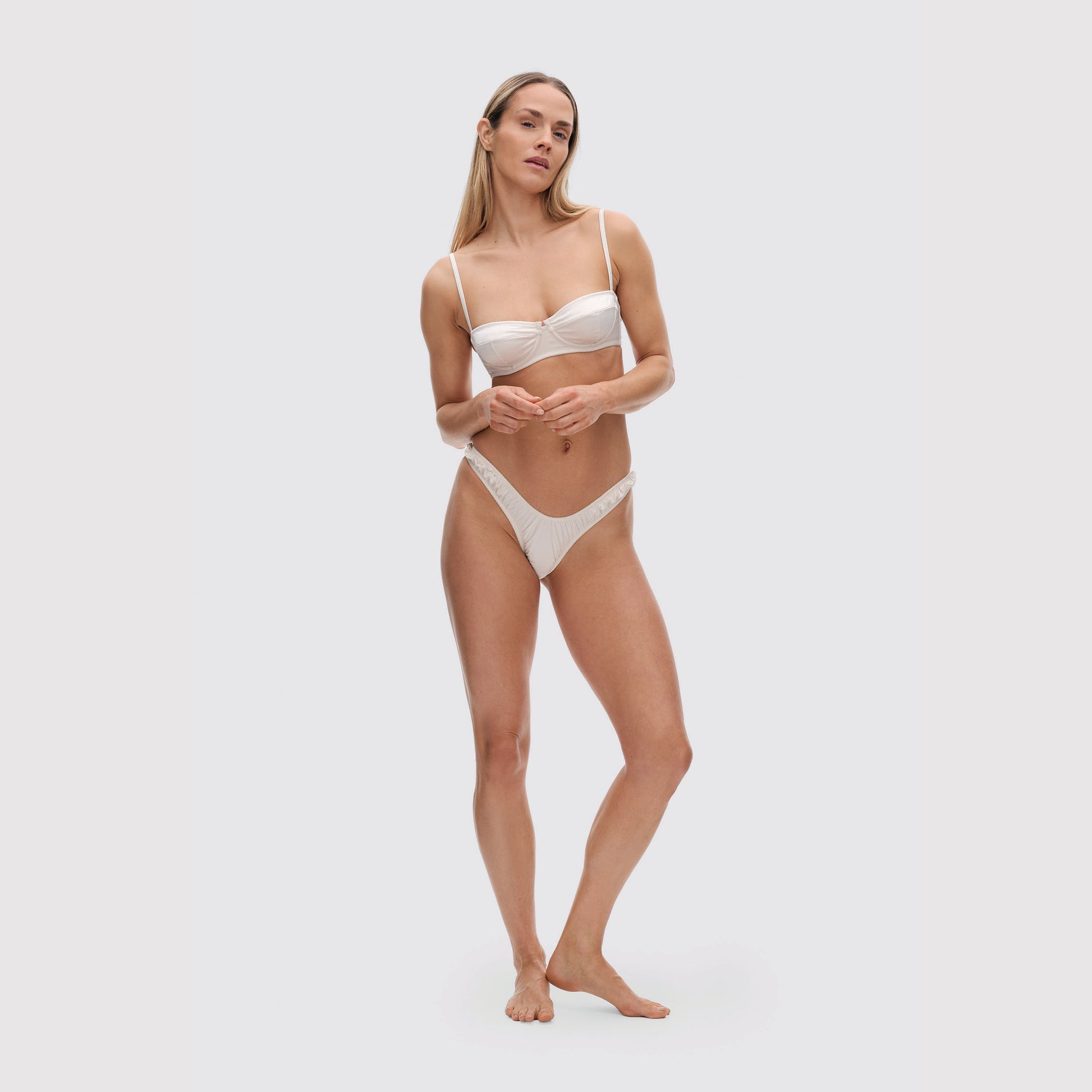 V-shaped satin thong