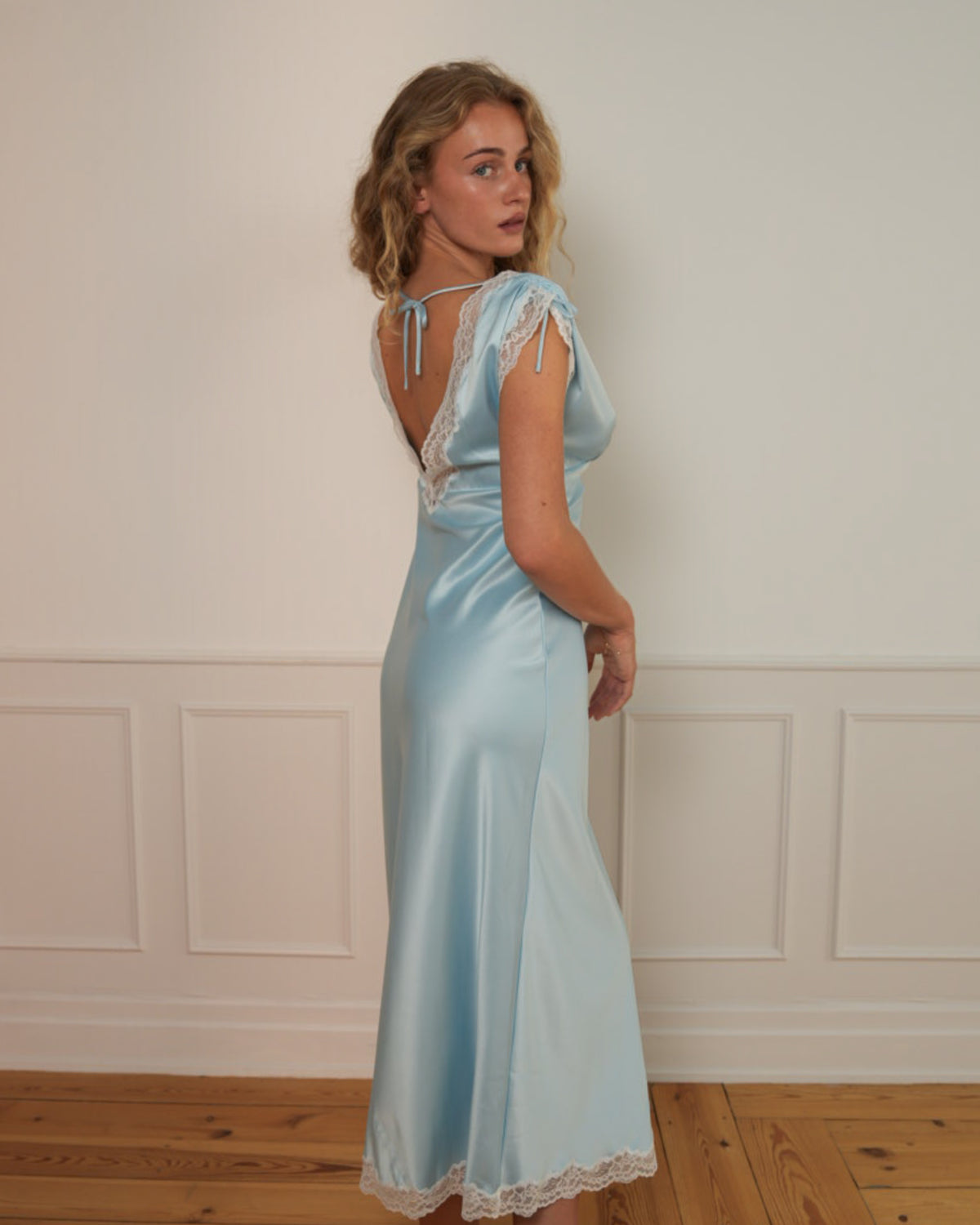 Satin Lace Midi Nightdress