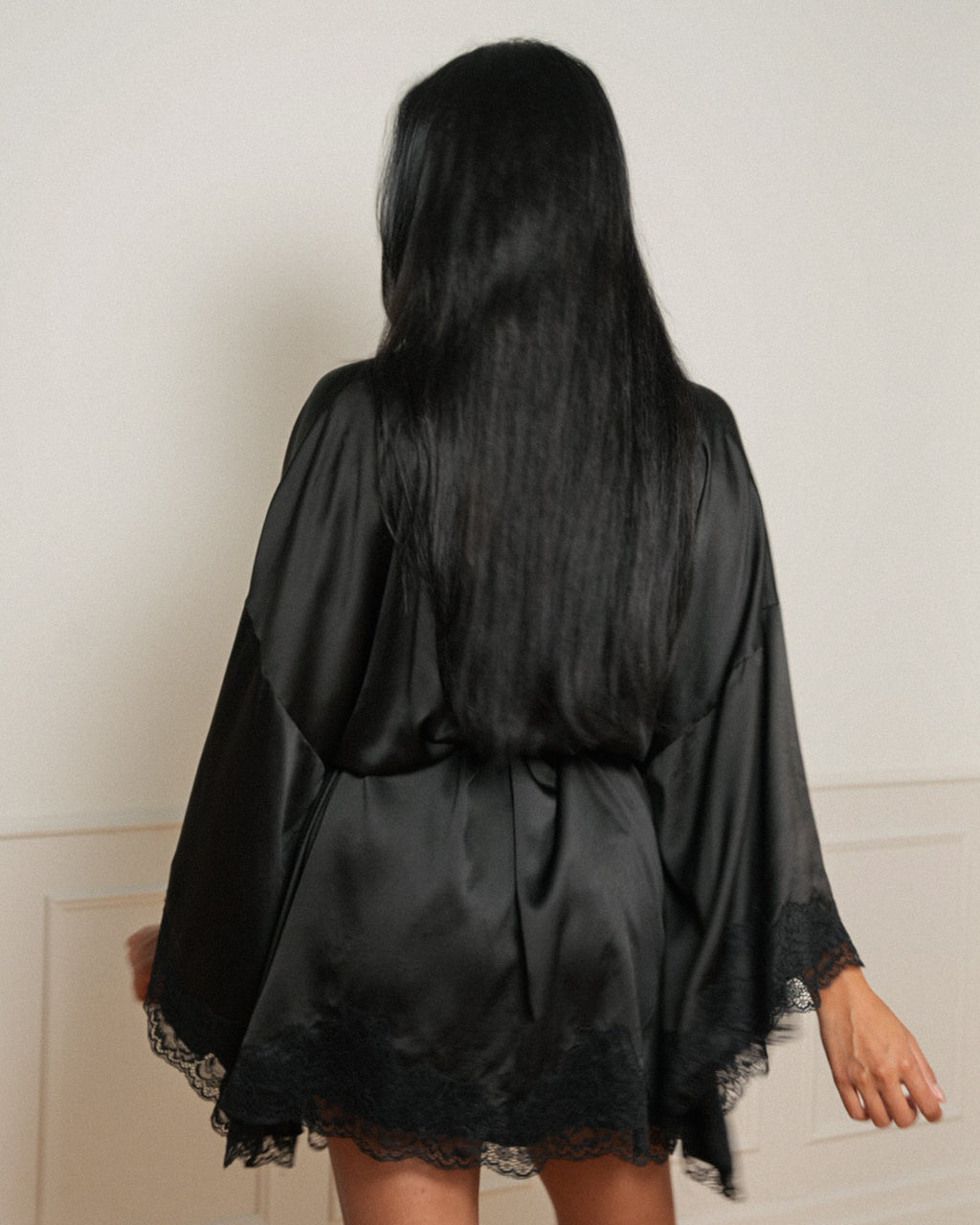 VDAY Satin Lace Robe